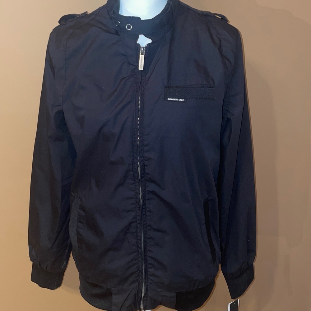 Members only Women's Classic Iconic Racer Black Jacket Slim Fit Medium